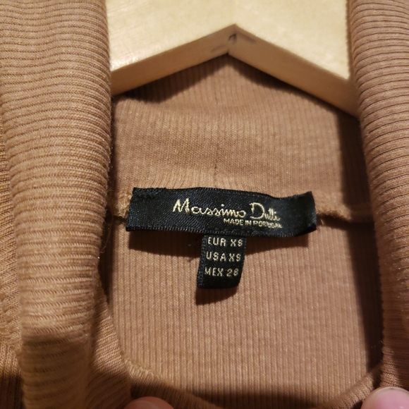 ☆3 for 15☆ MASSIMO DUTTI / MOCK NECK SLEEVELESS RIBBED TOP / CAMEL COLOR - Picture 2 of 3